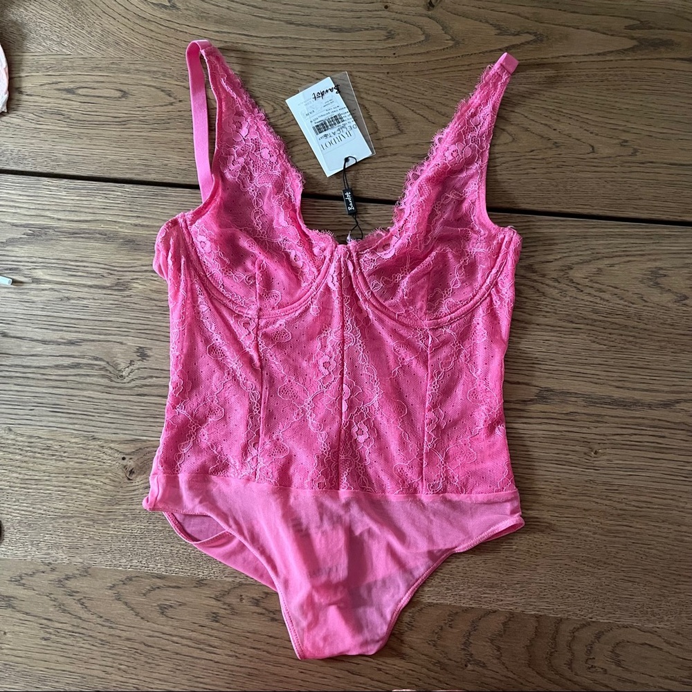 Bardot teddy lace bodysuit